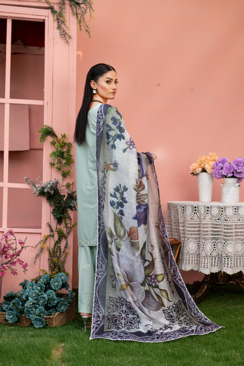 KAMILA pista ready to wear embroidered lawn suit for women - HasaanBakhsh