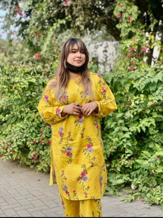 KHADDAR 2PC - YELLOW - HasaanBakhsh