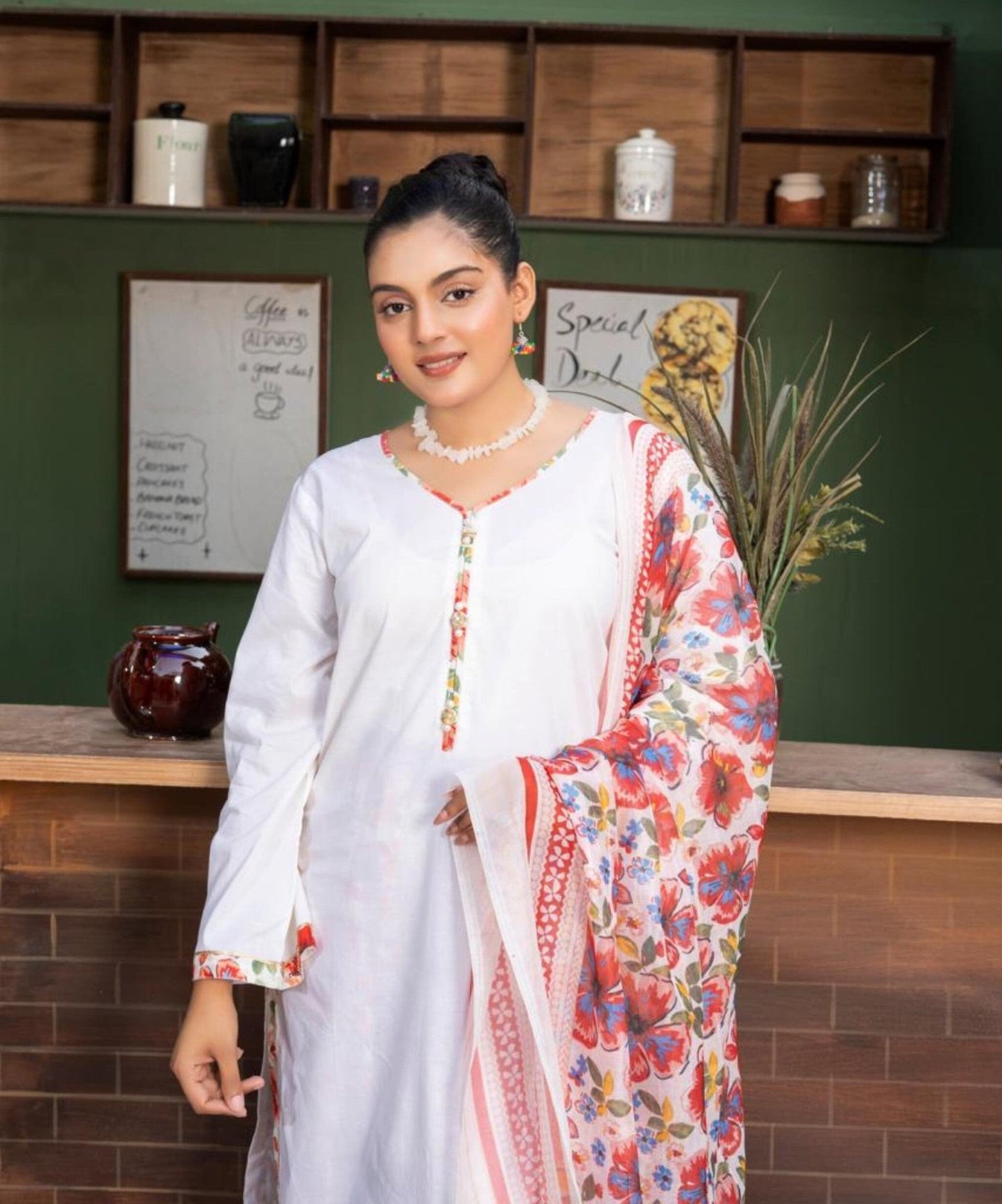 LS - 01 White Lawn 3PC - HasaanBakhsh