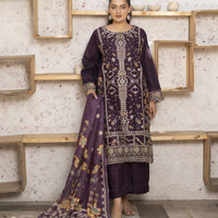 LUX BLOOM 3PC – Purple Embroidered Cotton Suit