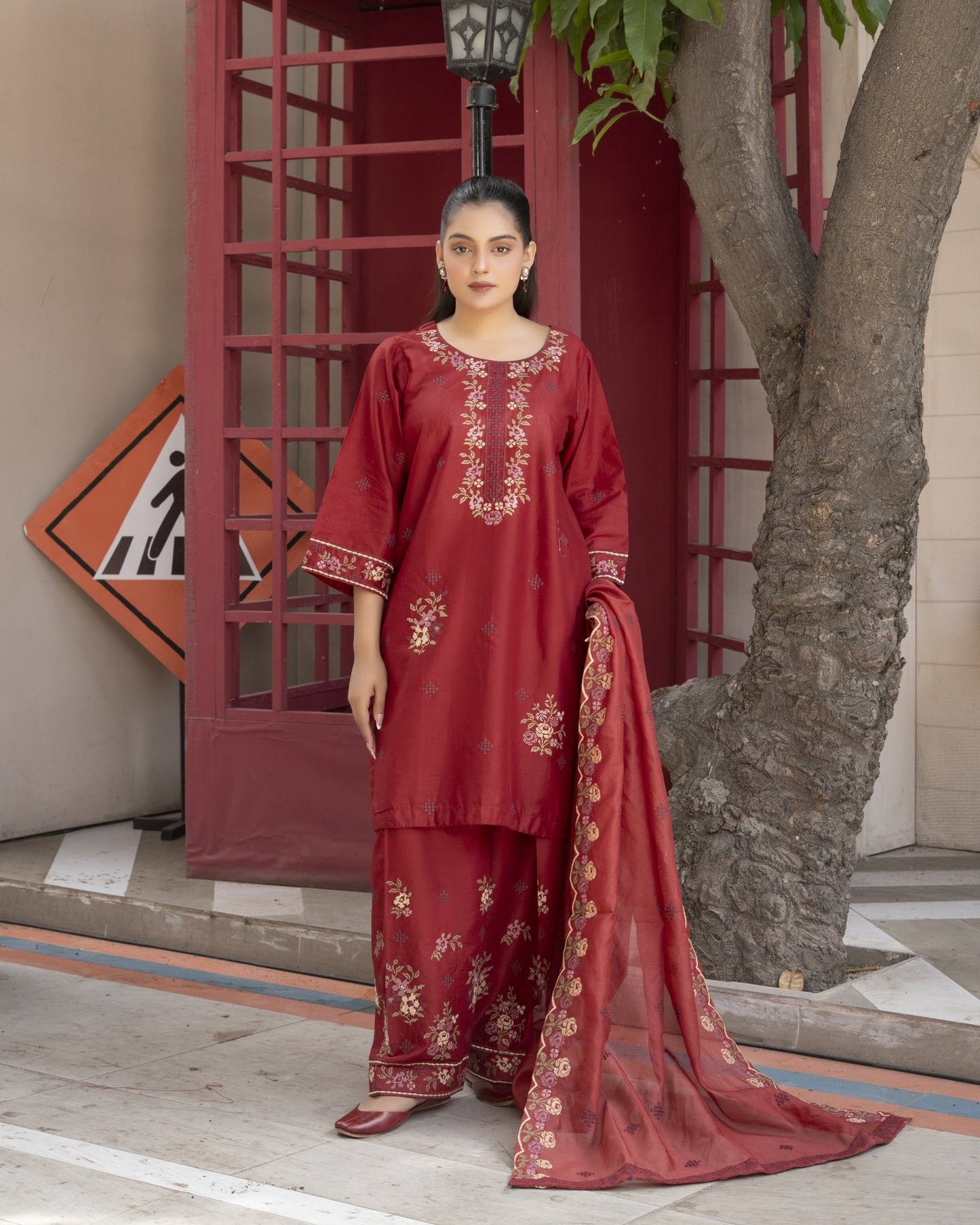 RED BLOOM 3PC - HasaanBakhsh